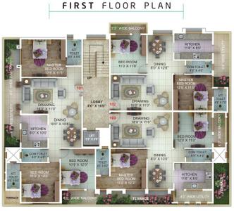 Project Image of 1150.0 - 1550.0 Sq.ft 2 BHK Apartment for buy in Green Amans Platina
