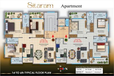 Project Image of 0.0 - 1765.0 Sq.ft 3 BHK Apartment for buy in Sitaram Apartment