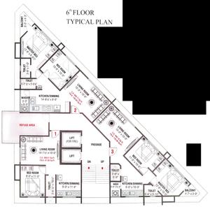 Project Image of 541.21 - 660.58 Sq.ft 2 BHK Apartment for buy in Rivanta Square