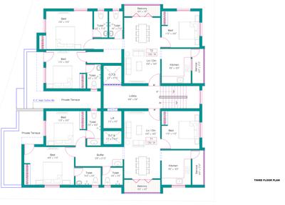 MC Tanishka Residency Tanishka Residency Cluster Plan for 3rd Floor 1