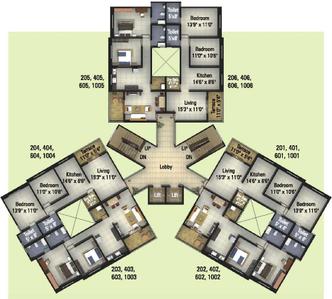 Project Image of 686.74 - 780.16 Sq.ft 2 BHK Apartment for buy in Kumar Palmcrest