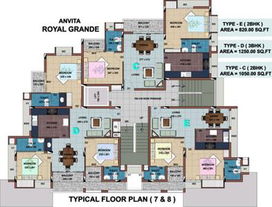 Project Image of 820.0 - 1360.0 Sq.ft 2 BHK Apartment for buy in Anvita Royal Grande