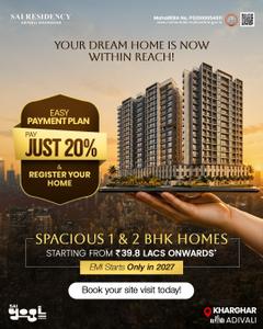 Project Image of 418.0 - 690.0 Sq.ft 1 BHK Apartment for buy in Sai Residency