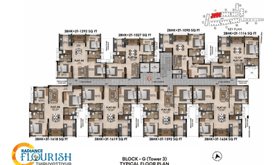 Project Image of 608.0 - 1935.0 Sq.ft 2 BHK Apartment for buy in Radiance Flourish