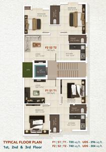 Project Image of 720.0 - 740.0 Sq.ft 2 BHK Apartment for buy in KVR Lake View