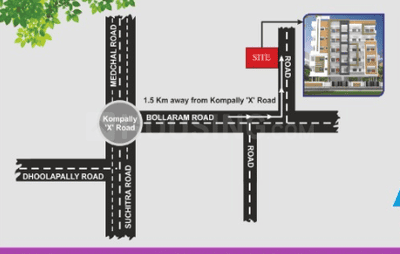 Project Image of 0.0 - 1635.0 Sq.ft 3 BHK Apartment for buy in Vijaya Laxmi Sreevatsa Residency II