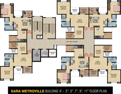 Project Image of 357.0 - 360.0 Sq.ft 1 BHK Apartment for buy in Sara Metroville A Phase II
