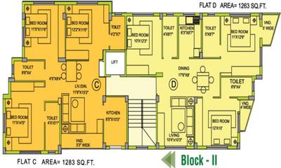 Project Image of 1263.0 - 1498.0 Sq.ft 3 BHK Apartment for buy in Eden Moore