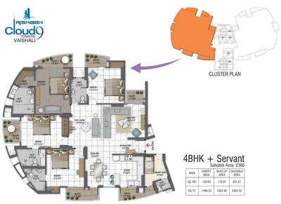 Project Image of 957 Sq.ft 2 BHK Apartment / Flat for sale in Indirapuram for Rs. 10900000