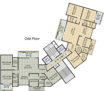 Project Image of 988.0 - 1310.0 Sq.ft 3 BHK Apartment for buy in Anmol Nayantara City One Phase 5