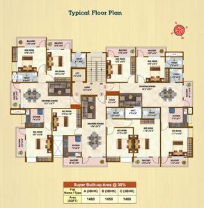 Project Image of 1450.0 - 1480.0 Sq.ft 3 BHK Apartment for buy in R S Shyan Hillcrest