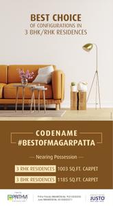 Project Image of 1003.0 - 1185.0 Sq.ft 3 BHK Apartment for buy in Codename BESTOFMAGARPATTA
