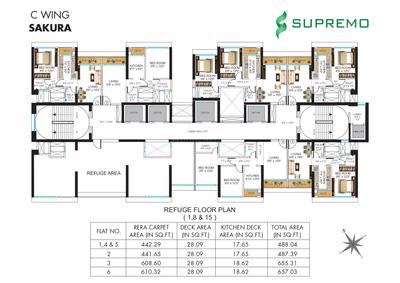 Project Image of 487.0 - 660.0 Sq.ft 1 BHK Apartment for buy in Neelam Supremo Phase II Wing C Known As Sakura