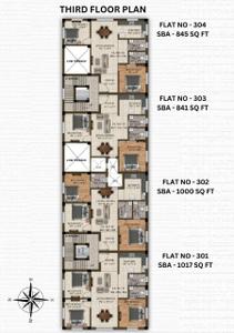 Project Image of 841.0 - 1017.0 Sq.ft 2 BHK Apartment for buy in Vijayambika