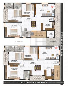 Project Image of 1640.0 - 1655.0 Sq.ft 3 BHK Apartment for buy in Trio Padmavathi Blooms