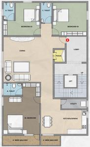 Project Image of 0.0 - 2200.0 Sq.ft 3 BHK Apartment for buy in Lotus Villa