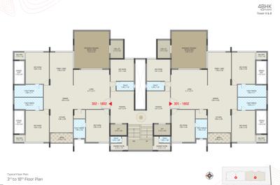 Project Image of 2880.53 - 2940.81 Sq.ft 4 BHK Apartment for buy in Shyamal Zion