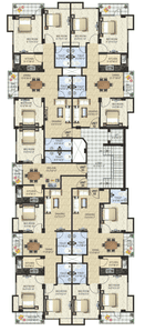 Plutus Kshitiz Vihar Apartment Tower 1 Cluster Plan for Typical Floor 1