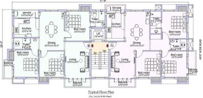 Project Image of 0.0 - 1230.0 Sq.ft 3 BHK Apartment for buy in Pushkar K V Residency