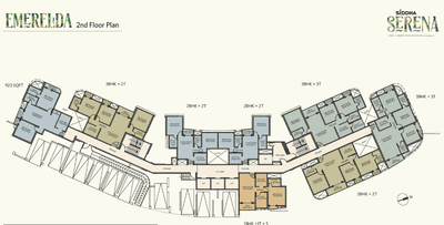 Project Image of 586.0 - 1415.0 Sq.ft 2 BHK Apartment for buy in Siddha Serena