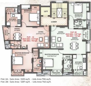 Project Image of 1218.0 - 1287.0 Sq.ft 2 BHK Apartment for buy in VGN Sandstone