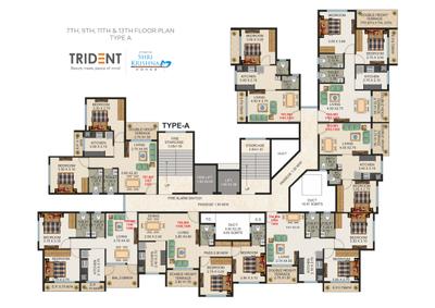 Project Image of 0.0 - 742.0 Sq.ft 1 BHK Apartment for buy in Trident Tower Type D