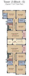 Project Image of 1107.0 - 1334.0 Sq.ft 3 BHK Apartment for buy in RSK Orchid Garden