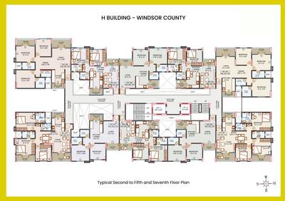 Project Image of 568.98 - 850.99 Sq.ft 2 BHK Apartment for buy in Windsor County Phase IV Wing H