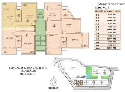 Project Image of 592.0 - 1184.0 Sq.ft 1 BHK Apartment for buy in Models Sea Esta