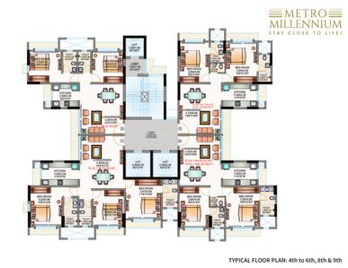 Project Image of 606.22 - 907.94 Sq.ft 2 BHK Apartment for buy in Metro Millennium