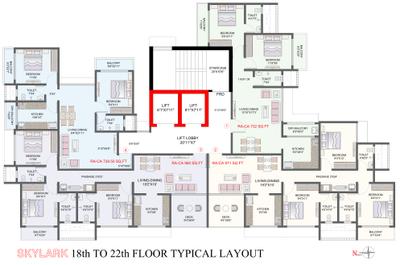 Project Image of 636.0 - 916.0 Sq.ft 2 BHK Apartment for buy in Multi Space Skylark Heights