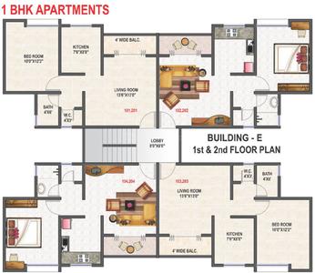 Project Image of 373.0 - 720.0 Sq.ft 1 BHK Apartment for buy in OM Angel Hill Bldg E F N P
