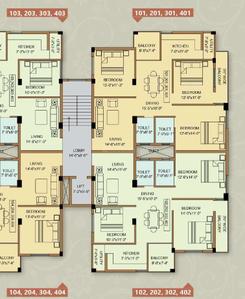 Project Image of 1448.0 - 1529.0 Sq.ft 3 BHK Apartment for buy in R Bholinath Avenue