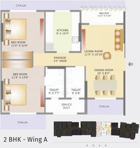 Project Image of 803.0 - 960.0 Sq.ft 2 BHK Apartment for buy in Tridhaatu Hersh Aangan