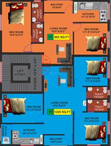 Project Image of 652.0 - 1220.0 Sq.ft 2 BHK Apartment for buy in Bharathi Sai Erica
