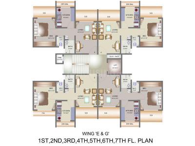 Project Image of 677.0 - 704.0 Sq.ft 1 BHK Apartment for buy in Tharwani Vedant Nakshatra