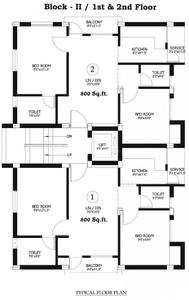 Project Image of 800.0 - 980.0 Sq.ft 2 BHK Apartment for buy in Raghavendra Guru Residency