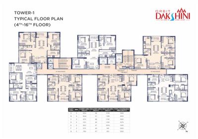 Project Image of 1250.0 - 1625.0 Sq.ft 3 BHK Apartment for buy in Orbit Dakshini
