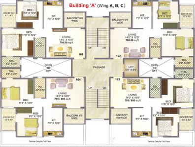 Project Image of 635.0 - 680.0 Sq.ft 1 BHK Apartment for buy in Aditya Sai Darshan