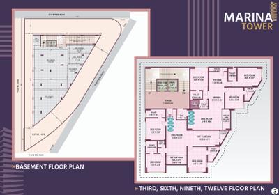 Project Image of 1070.15 - 1093.61 Sq.ft 3 BHK Apartment for buy in Marina Tower