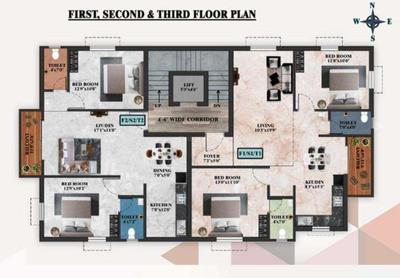 Project Image of 1008.0 - 1140.0 Sq.ft 2 BHK Apartment for buy in Vishnu Sai Pallavi Flats