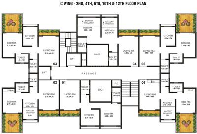 Project Image of 0.0 - 420.0 Sq.ft 2 BHK Apartment for buy in Mohan Willows I