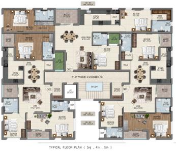 Project Image of 1543.0 - 1850.0 Sq.ft 3 BHK Apartment for buy in Harmony Ramprasad
