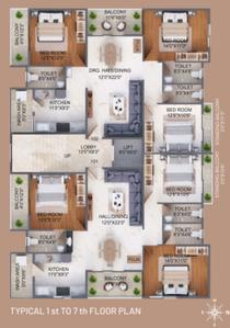 Project Image of 0.0 - 1650.0 Sq.ft 3 BHK Apartment for buy in AAA The Royale