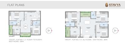 Project Image of 1180.0 - 1490.0 Sq.ft 2 BHK Apartment for buy in Akruthi Stavya