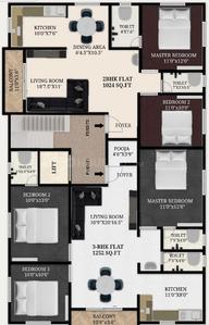 Project Image of 1024.0 - 1252.0 Sq.ft 2 BHK Apartment for buy in Aksara Viola