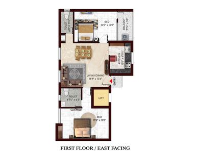 Project Image of 960.0 - 1171.0 Sq.ft 2 BHK Apartment for buy in Sai Guga