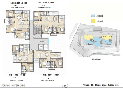 Project Image of 1322.0 - 1764.0 Sq.ft 2 BHK Apartment for buy in Fortius Waterscape