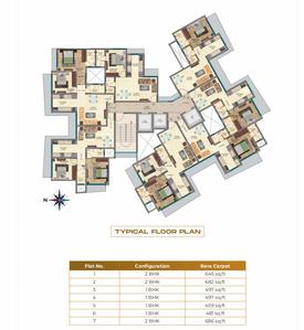 Project Image of 459.0 - 497.19 Sq.ft 1 BHK Apartment for buy in Daga Sofrance Wing B