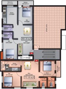 Project Image of 676.0 - 877.0 Sq.ft 2 BHK Apartment for buy in VGK Bar Berry